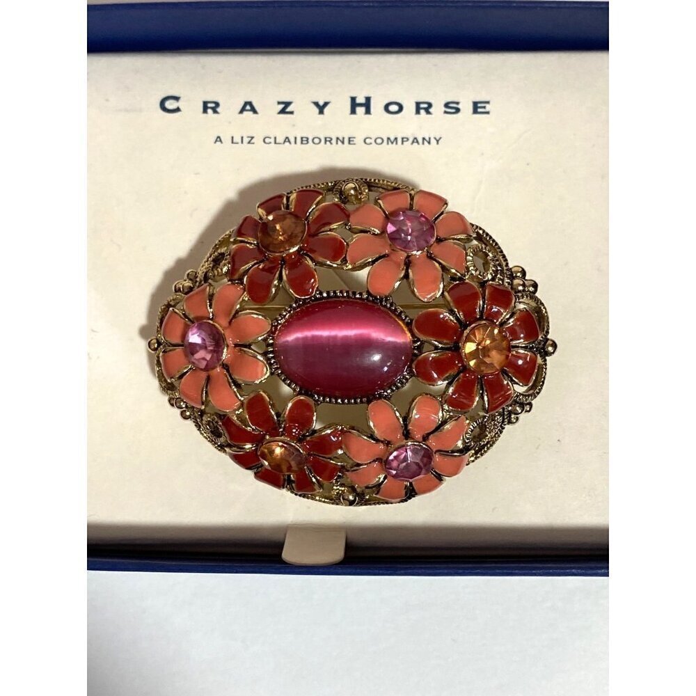 Crazy Horse by‎ Liz Claiborne Floral Brooch Pin